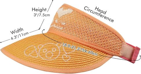 Surblue Kids القش قناع قبعات الشمس المرنة واسعة حافة نشمر قبعة قابلة للطي ذيل حصان الصيف قبعة الشاطئ UPF 50+ in Kuwait