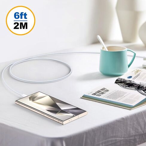شاحن حائط USB C، Excgood 40W كتلة شحن سريع 4 منافذ USB مسطحة قابس مزدوج PD&QC متعدد المنافذ قابل للطي محول طاقة للسفر متوافق مع iPhone 15 Pro iPad Galaxy S24 Ultra، مع كابل USB C بطول 6 أقدام in Kuwait