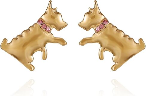 العصير تصميم الأزياء Goldtone أقراط زر الكلب in Saudi Arabia