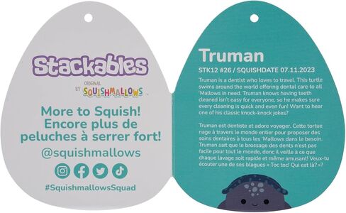Squishmallows Stackables Original 12-Inch Truman Blue Leatherback Turtle - Ultrasoft Official Jazwares Plush in Saudi Arabia