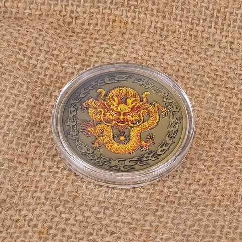 الصينية المقدسة لونج وفينيكس محظوظ عملة اليانصيب تذكرة خدش أداة محظوظ السحر التحدي عملة in Kuwait