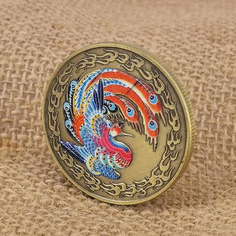 الصينية المقدسة لونج وفينيكس محظوظ عملة اليانصيب تذكرة خدش أداة محظوظ السحر التحدي عملة in Kuwait