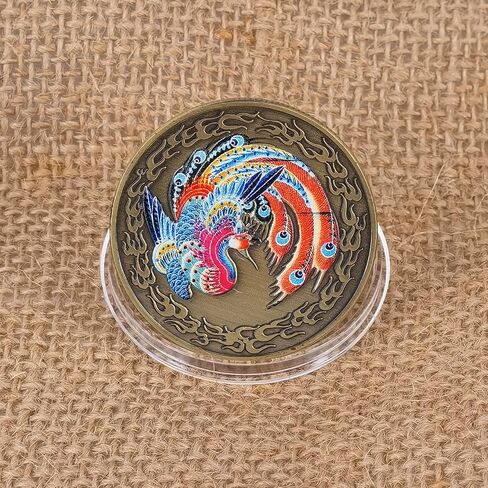 الصينية المقدسة لونج وفينيكس محظوظ عملة اليانصيب تذكرة خدش أداة محظوظ السحر التحدي عملة in Kuwait