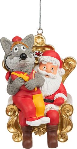 FOCO NFL Mascot On Santa's Lap Hanging Christmas Tree Holiday Ornament in Saudi Arabia