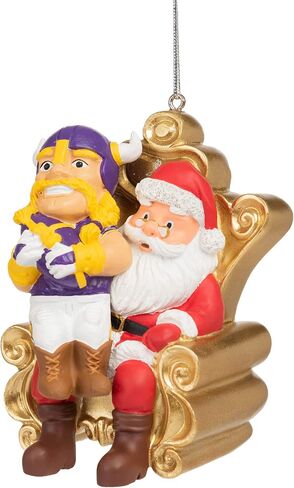 FOCO NFL Mascot On Santa's Lap Hanging Christmas Tree Holiday Ornament in Saudi Arabia