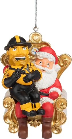 FOCO NFL Mascot On Santa's Lap Hanging Christmas Tree Holiday Ornament in Saudi Arabia