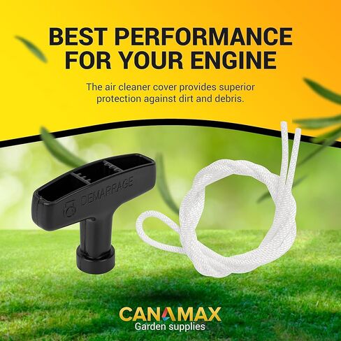 حبل سحب Canamax GX160 لـ Predator 212 CT200u Honda (4 حبال بداية الارتداد + 1 مقبض مقبض) GX200 GX120 GX240 GX270 Champion Generator 2500 3500 4000 4375 تيلر، سلك سحب 4 مم 5/32 بوصة in Kuwait