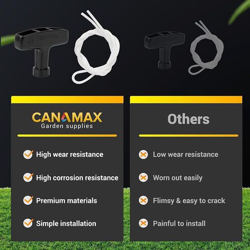 حبل سحب Canamax GX160 لـ Predator 212 CT200u Honda (4 حبال بداية الارتداد + 1 مقبض مقبض) GX200 GX120 GX240 GX270 Champion Generator 2500 3500 4000 4375 تيلر، سلك سحب 4 مم 5/32 بوصة in Kuwait
