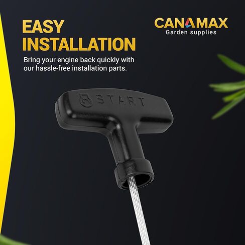 حبل سحب Canamax GX160 لـ Predator 212 CT200u Honda (4 حبال بداية الارتداد + 1 مقبض مقبض) GX200 GX120 GX240 GX270 Champion Generator 2500 3500 4000 4375 تيلر، سلك سحب 4 مم 5/32 بوصة in Kuwait