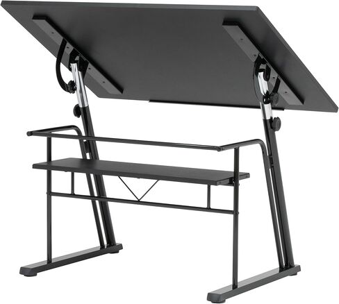 STUDIO DESIGNS Zenith Craft Desk Drafting Table، أعلى قابل للتعديل صياغة طاولة الرسم الحرفية طاولة الرسم مكتب هواية طاولة الكتابة مكتب مكتب الاستوديو، أسود، 13340 in Kuwait