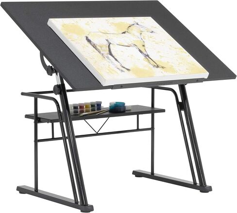 STUDIO DESIGNS Zenith Craft Desk Drafting Table، أعلى قابل للتعديل صياغة طاولة الرسم الحرفية طاولة الرسم مكتب هواية طاولة الكتابة مكتب مكتب الاستوديو، أسود، 13340 in Kuwait