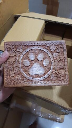Wooden Pet Memorial Cremation Urns for Ashes Pet Urn Wood Keepsake Paw Box Urns for Cat Dogs Ashes | Cat Memorials in Saudi Arabia
