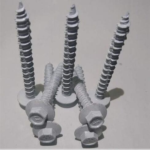 Shorpioen 100-Pack 1/4 x 1-3/4 Concrete Screw Hex Flanged White * Drill Bit NOT Included * BC-1428CNHFW in Kuwait