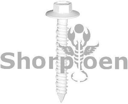 Shorbioen 100-Pack 1/4 x 1-3/4 برغي خرساني سداسي ذو حواف بيضاء * لقمة الحفر غير متضمنة * BC-1428CNHFW in Kuwait