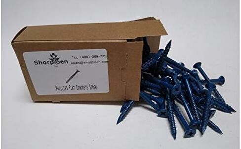 Shorpioen 20-Pack 1/4 x 3 1/4 Phillips Flat Concrete Screw * Drill Bit NOT Included * Blue Perma Seal BC-1452CNPF in Saudi Arabia