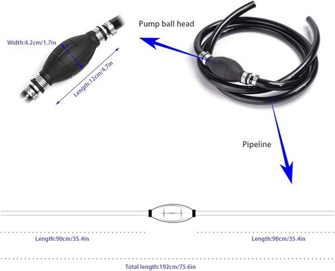 مجموعة خط الوقود، مجموعة خط خرطوم الوقود من النايلون المضفر 3/8 بوصة بمحرك بحري خارجي RVs مع لمبة برايمر 6FT in Kuwait