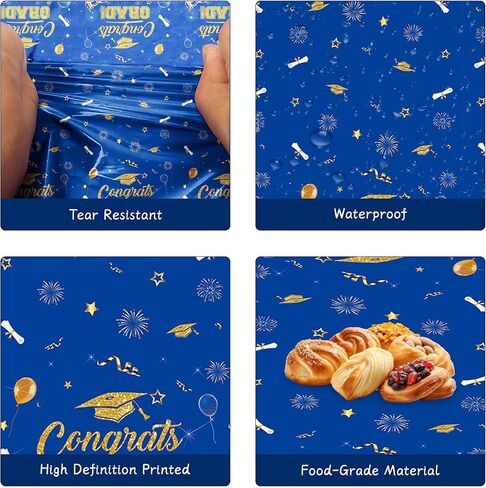 Graduation Party Plates Napkins Table Cloth 2024 Set for 24,Graduation Party Supplies Black Disposable Paper Plates Napkins for Congrats Grad 2024 Party Decorations Serve 24, Black in Kuwait