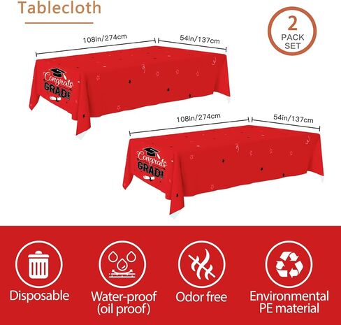 Graduation Party Supplies 2024 Graduation Party decorations Dinnerware Set Maroon Disposable Paper Plates Napkins Cups Tablecloth Banner for Congrats Grad Party Decorations, Serve 25 in Saudi Arabia