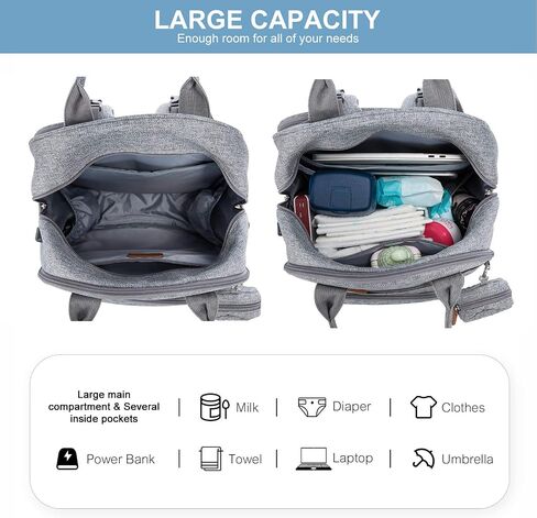 LOVEVOOK Diaper Bag Backpack, Large Travel Diaper Backpack with Portable Changing Pad Insulated Pockets, Multifunction Waterproof Diaper Nappy Bag for Mom Dad in Saudi Arabia
