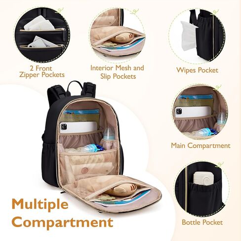 mommore Neoprene Diaper Bag Backpack Small Baby Bag Travel Mini Diaper Backpack for Newborn with Insulated Pockets in Kuwait