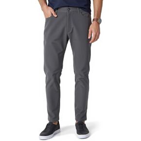 بنطال جولف رجالي مستقيم نحيف من الصوف الخفيف، سروال رسمي بخصر مطاطي كاجوال مع جيوب مخفية in Kuwait