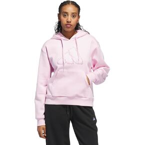 adidas Women's Seasonal Essentials Ruffled Big Logo Graphic Hoodie in Kuwait