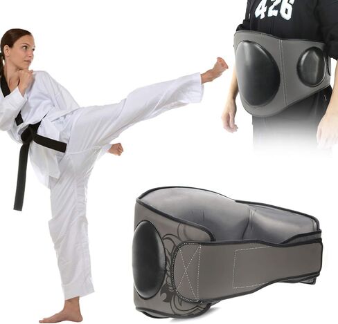 Srliya Thickened Boxing Belly Pad MMA Muay Thai Kickboxing Stomach Protector with 4-Layer Cushioning, PU & Sponge Training Body Guard for Martial Arts in Saudi Arabia