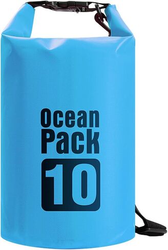 10L Waterproof Dry Bag, Floating and Lightweight Bags for Kayaking, Boating, Fishing, Swimming and Camping, Blue in Saudi Arabia