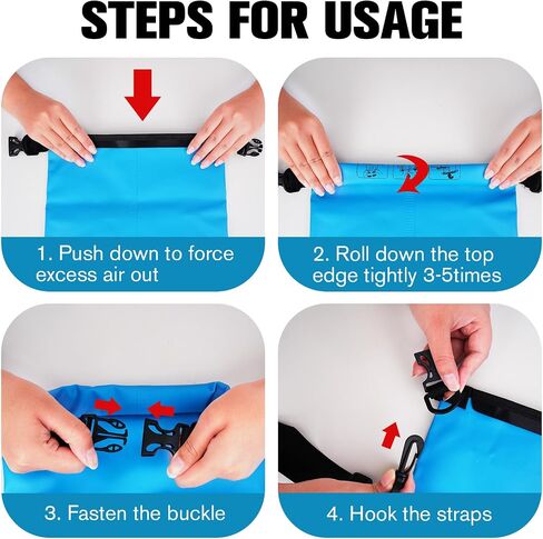 10L Waterproof Dry Bag, Floating and Lightweight Bags for Kayaking, Boating, Fishing, Swimming and Camping, Blue in Saudi Arabia