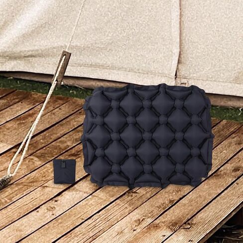 Inflatable Seat Cushion Cushion Comfortable Compact Seat Pad Air Sitting Pad for Boating Outdoor Lawn Fishing Backpacking, Black in Saudi Arabia