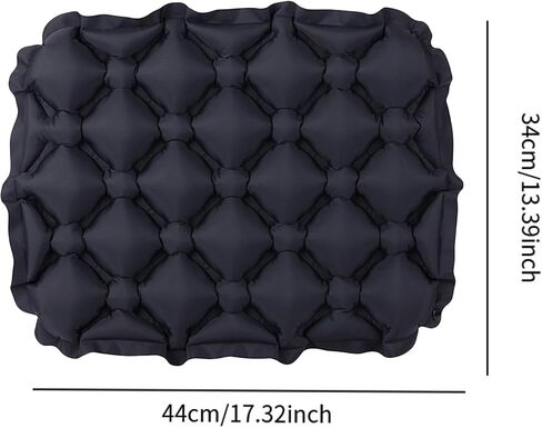 Inflatable Seat Cushion Cushion Comfortable Compact Seat Pad Air Sitting Pad for Boating Outdoor Lawn Fishing Backpacking, Black in Saudi Arabia