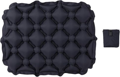 Inflatable Seat Cushion Cushion Comfortable Compact Seat Pad Air Sitting Pad for Boating Outdoor Lawn Fishing Backpacking, Black in Saudi Arabia