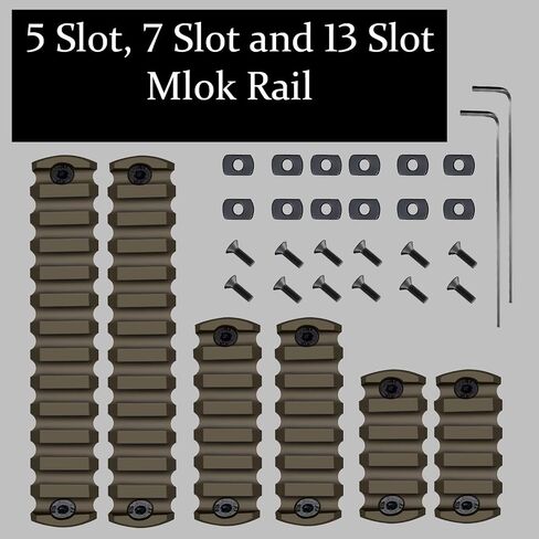 Gotical 13 Slots MLOK Picatinny Rail Section for M-Lok Handguard Flat Dark Earth Fit for 21mm Picatinny/Weaver Rails in Saudi Arabia