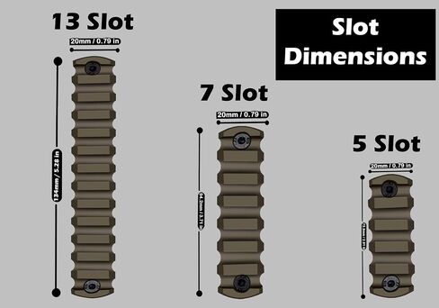 Gotical 13 Slots MLOK Picatinny Rail Section for M-Lok Handguard Flat Dark Earth Fit for 21mm Picatinny/Weaver Rails in Saudi Arabia