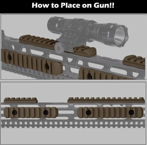 Gotical 13 Slots MLOK Picatinny Rail Section for M-Lok Handguard Flat Dark Earth Fit for 21mm Picatinny/Weaver Rails in Saudi Arabia