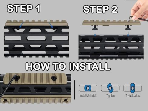 Gotical 13 Slots MLOK Picatinny Rail Section for M-Lok Handguard Flat Dark Earth Fit for 21mm Picatinny/Weaver Rails in Saudi Arabia