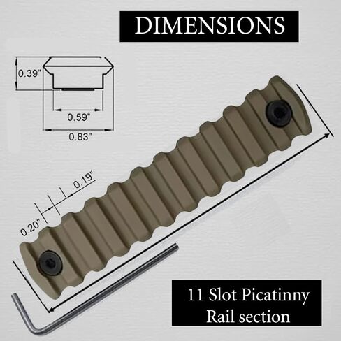 Gotical 13 Slots MLOK Picatinny Rail Section for M-Lok Handguard Flat Dark Earth Fit for 21mm Picatinny/Weaver Rails in Saudi Arabia