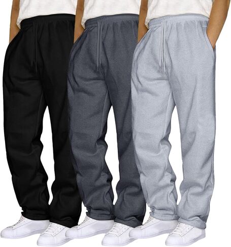 Aniywn Baggy Sweatpants for Men 3 Pack Mens Athletic Sweatpants with Pockets Casual Trousers Workout Gym Joggers Sweatpants in Saudi Arabia