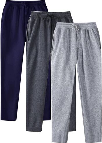 Aniywn Baggy Sweatpants for Men 3 Pack Mens Athletic Sweatpants with Pockets Casual Trousers Workout Gym Joggers Sweatpants in Saudi Arabia