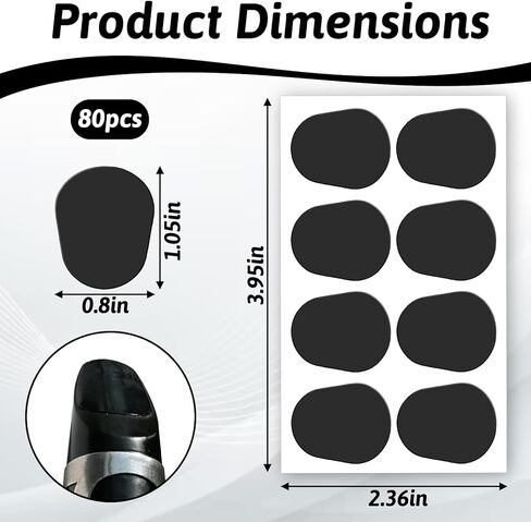 80 Pcs Saxophone Mouthpiece Pads, 0.8mm Thick Clarinet Mouthpiece Pad Clarinet Pads for Beginners and Professional Musicians Black in Kuwait