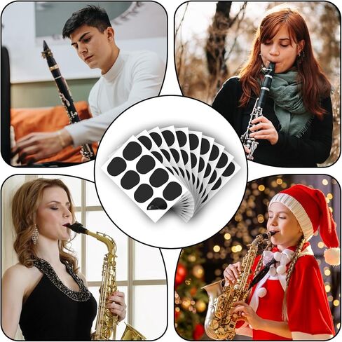 80 Pcs Saxophone Mouthpiece Pads, 0.8mm Thick Clarinet Mouthpiece Pad Clarinet Pads for Beginners and Professional Musicians Black in Kuwait