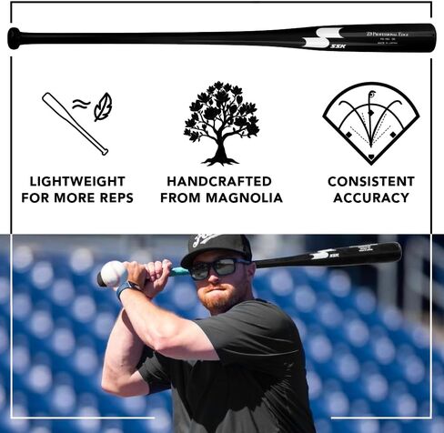 SSK Z9 Professional Edge Coaches Wood Fungo Bat 33" 35" 37" - البيسبول والكرة اللينة - ضمان 60 يومًا (كحلي/كحلي/أبيض، 33") in Saudi Arabia