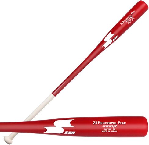 SSK Z9 Professional Edge Comp Coaches Wood Fungo Bat 33" 35" 37" - Baseball & Softball – 22+ Colors - 60 Day Warranty (37", Natural/Red/White) in Saudi Arabia