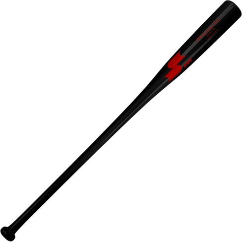 SSK Z9 Professional Edge Coaches Wood Fungo Bat 33 بوصة 35 بوصة 37 بوصة - البيسبول والكرة اللينة - ضمان 60 يومًا (أسود/أسود/أحمر، 37 بوصة) in Saudi Arabia