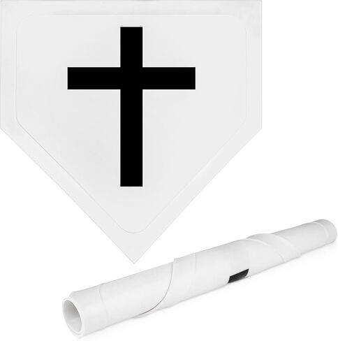 Eyourlife Baseball Home Plate قواعد البيسبول رمي وضرب حصيرة ممارسة لميدان الكرة اللينة منطقة الضربة Kickball التدريب في الفناء الخلفي في الهواء الطلق للاعبين الكبار والمدربين 16.3 "مطاط (أبيض) in Kuwait