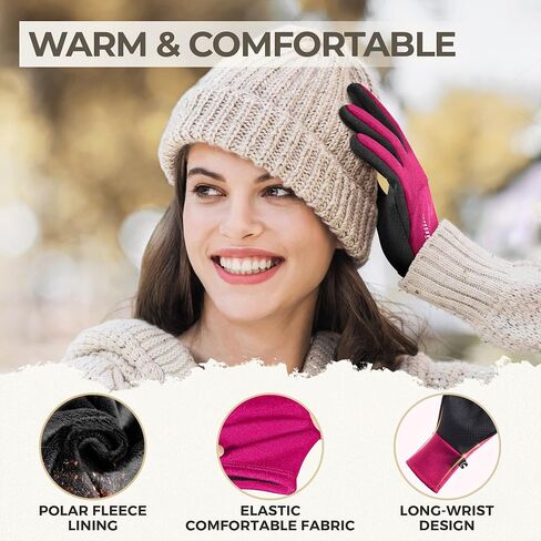 SIMARI Winter Gloves for Women, TouchScreen Water-Resistant Warm Thermal Gloves for Cold Weather, Running Hiking Driving in Saudi Arabia