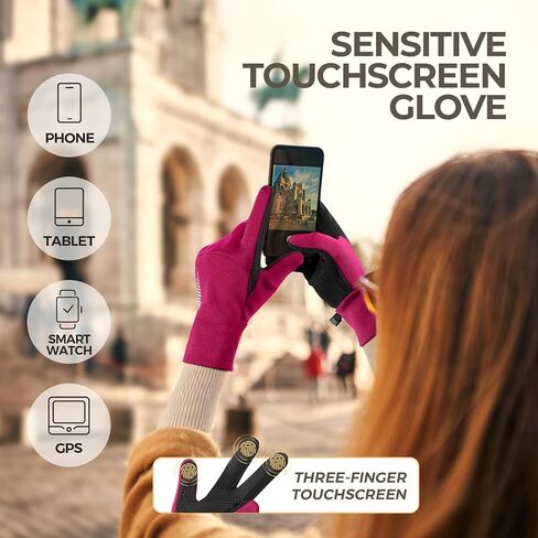 SIMARI Winter Gloves for Women, TouchScreen Water-Resistant Warm Thermal Gloves for Cold Weather, Running Hiking Driving in Saudi Arabia