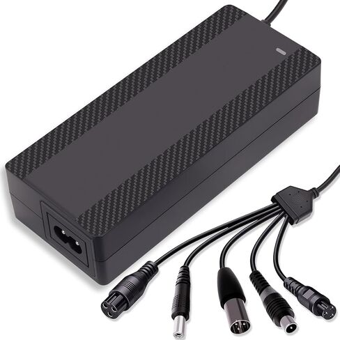 29.4V 2A Lithium Battery Charger, 5-in-1 Universal Plug Smart Charger for 24V 7S Lithium Battery Packs, Compatible with E-Scooters and Electric Devices, UL FCC CE Certified in Saudi Arabia
