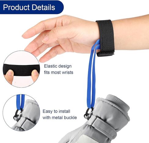 4pcs Ski Boot Carrier Strap with Sport Glove Strap, Adjustable Ski Glove Wrist Leash Elastic Snowboard Boot Portable Accessory for Winter Sport (Blue) in Saudi Arabia