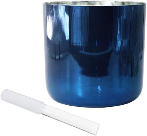 8 Inch Dark Blue Alchemy Crystal Singing Bowl, Chakra Bowl Sound Bowl, Gift For Yoga Meditation & Sound Healing, With Free Acrylic Striker & O-ring(F Note) in Kuwait